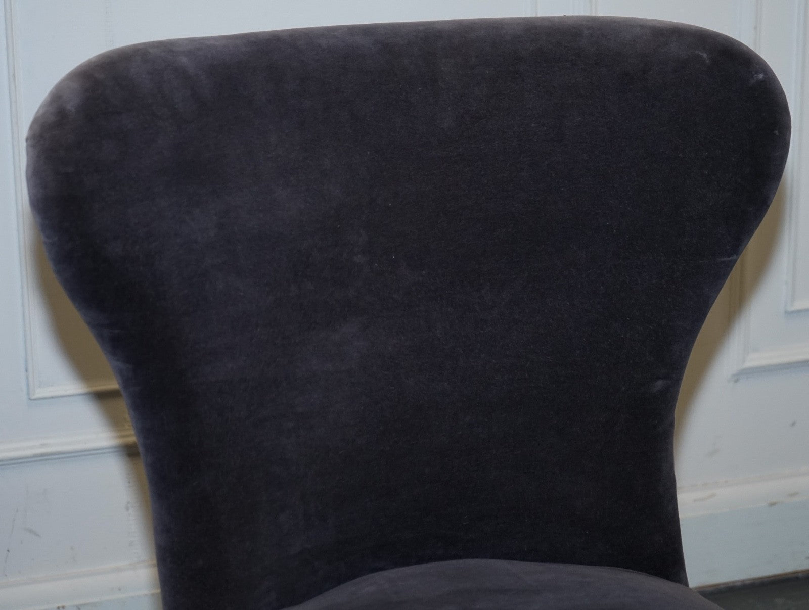 VINTAGE HALO RICHMOND SINGLE DESK OR DINING CHAIR NAVY VELVET FABRIC WITH STUDS