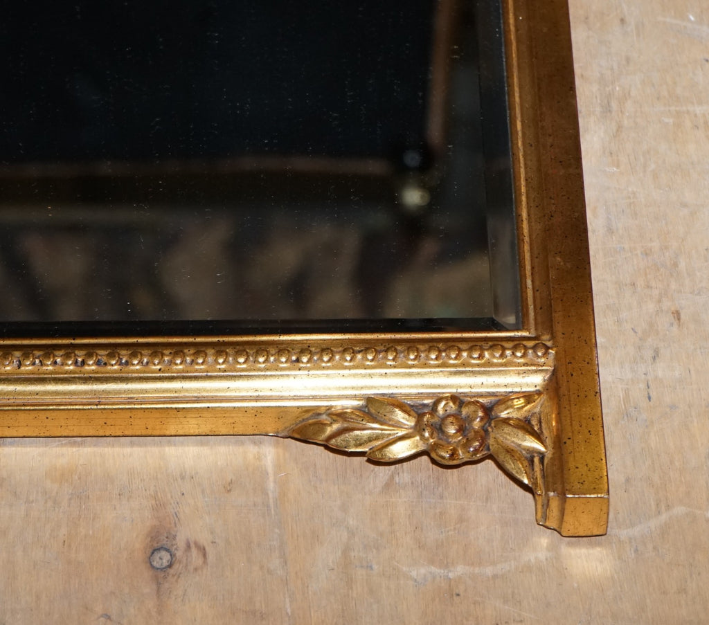 VINTAGE VICTORIAN STYLE GILTED OVERMANTEL WALL MIRROR