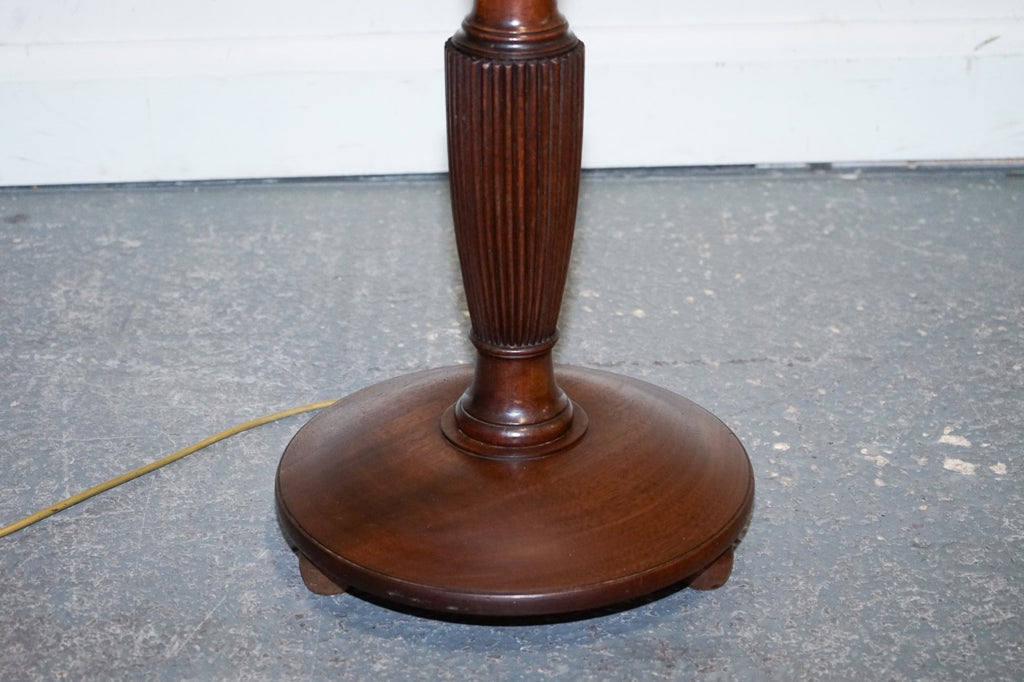 ANTIQUE 1920'S TRADITIONAL ENGLISH HARDWOOD  STANDARD FLOOR LAMP