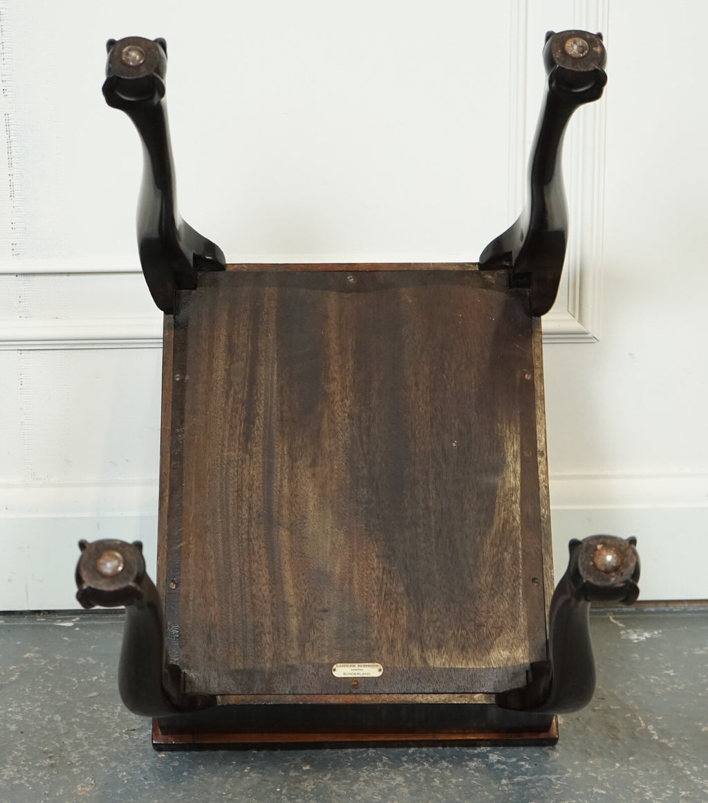 LAiDLER ROBSONS PIANO STOOL WITH STORAGE ON CLAW & BALL FEET