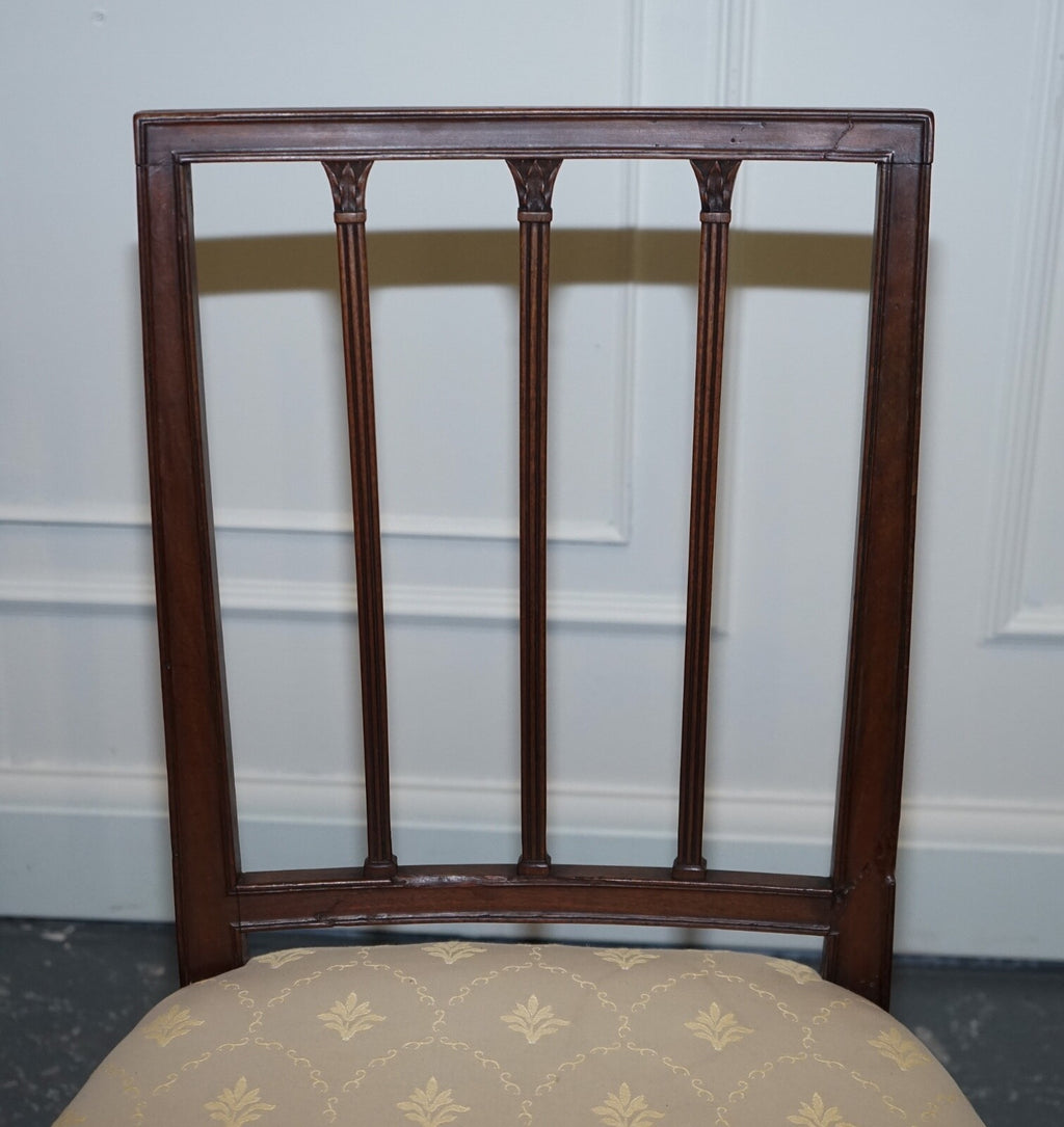 VICTORIAN PAIR OF SIDE CHAIRS WITH CREAM FABRIC SEATS