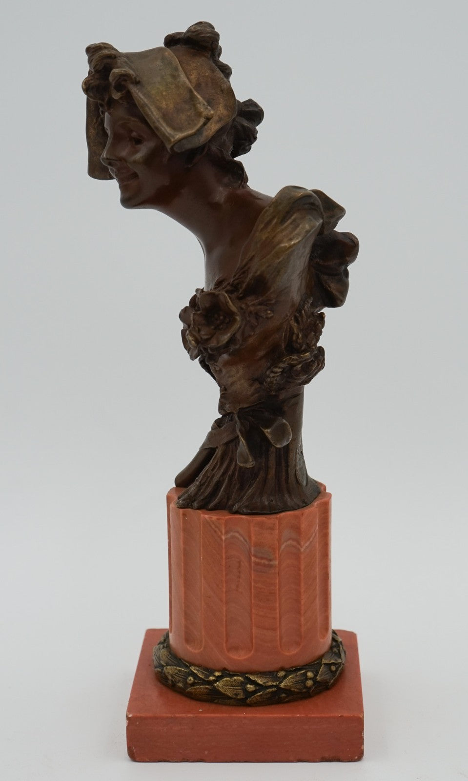 ANTIQUE 1885-1930 GEORGE VAN DER STRAETEN BRONZE BUST OF DUTCH LADY