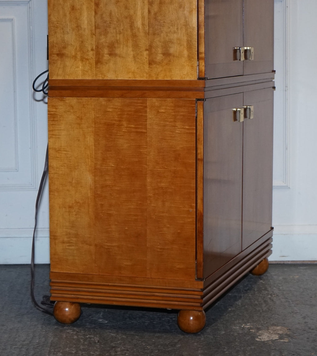 AMERICAN HICKORY WHITE GENESIS BIEDERMEIER SATIN WOOD ARMOIRE OR TV CABINET