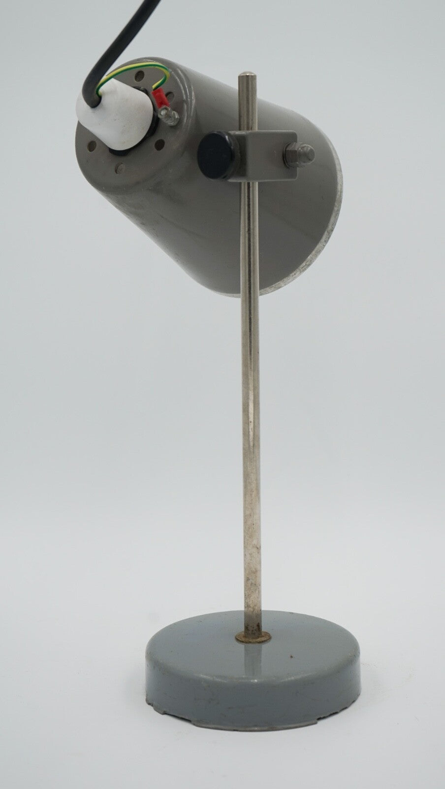 1940'S ENGLISH SALVAGED LABORATORY SCHOOL TABLE ADJUSTABLE LIGHT 002