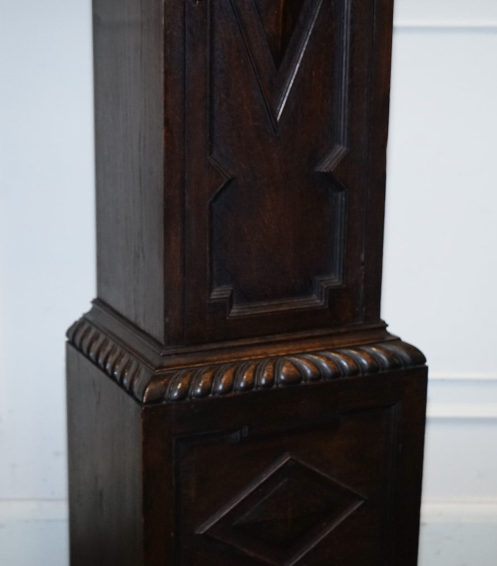 ANTIQUE ENGLISH ARTS & CRAFTS 8 DAY LONGCASE GRANDFATER CLOCK BY MAPLE LONDON