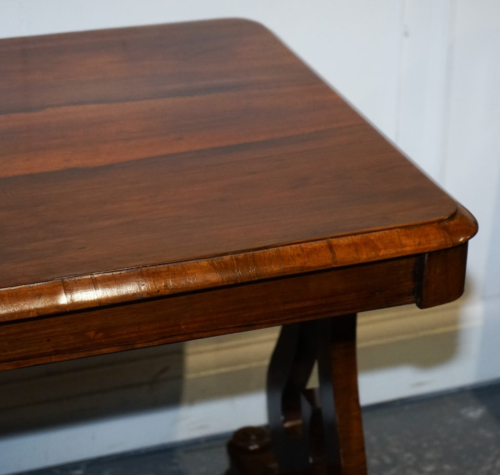 FULLY RESTORED ANTIQUE EARLY VICTORIAN HARDWOOD LIBRARY WRITING TABLE