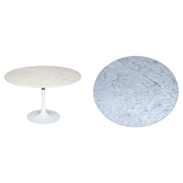 VINTAGE 1960s ARKANA TULIP DINING MARBLE TOP TABLE BY MAURICE BURKE