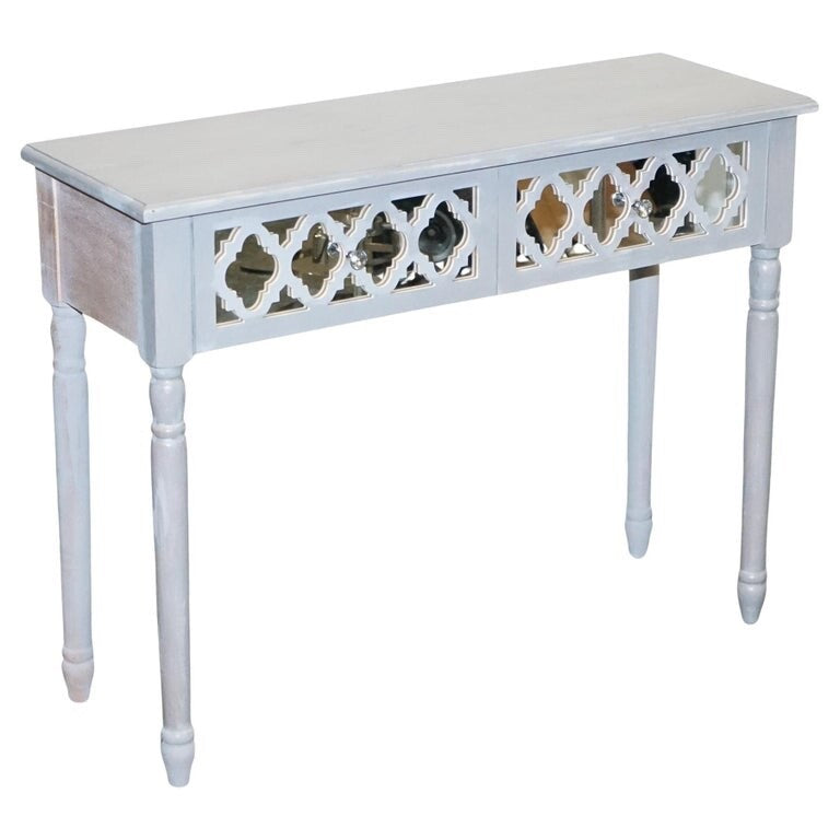 LOVELY HAND PAINTED MIRRORED DRESSING CONSOLE TABLE MATCHING STOOL AVAILABLE