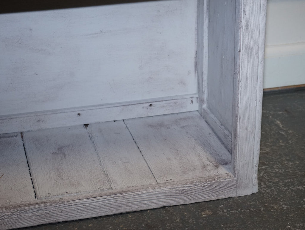 ANTIQUE HAND PAINTED ENGLISH PINE FARMHOUSE SIDEBOARD WITH THREE DRAWERS
