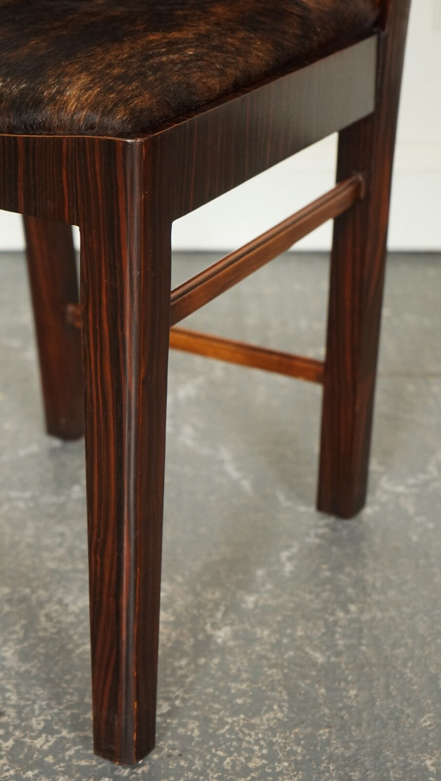 ART DECO STYLE THEODORE ALEXANDER OFFICE SIDE CHAIR WITH PONY HIDE SEAT