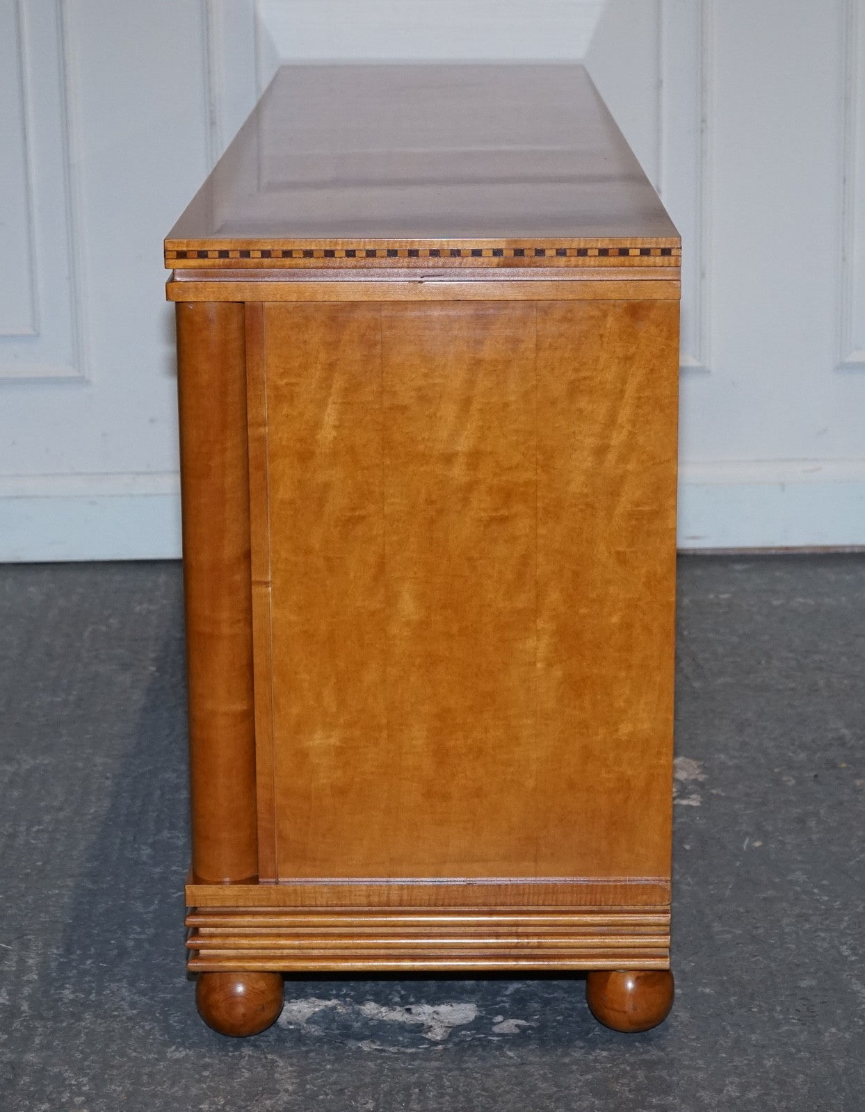 AMERICAN HICKORY WHITE GENESIS BIEDERMEIER DRESSER SIDEBOARD BANK OF DRAWERS
