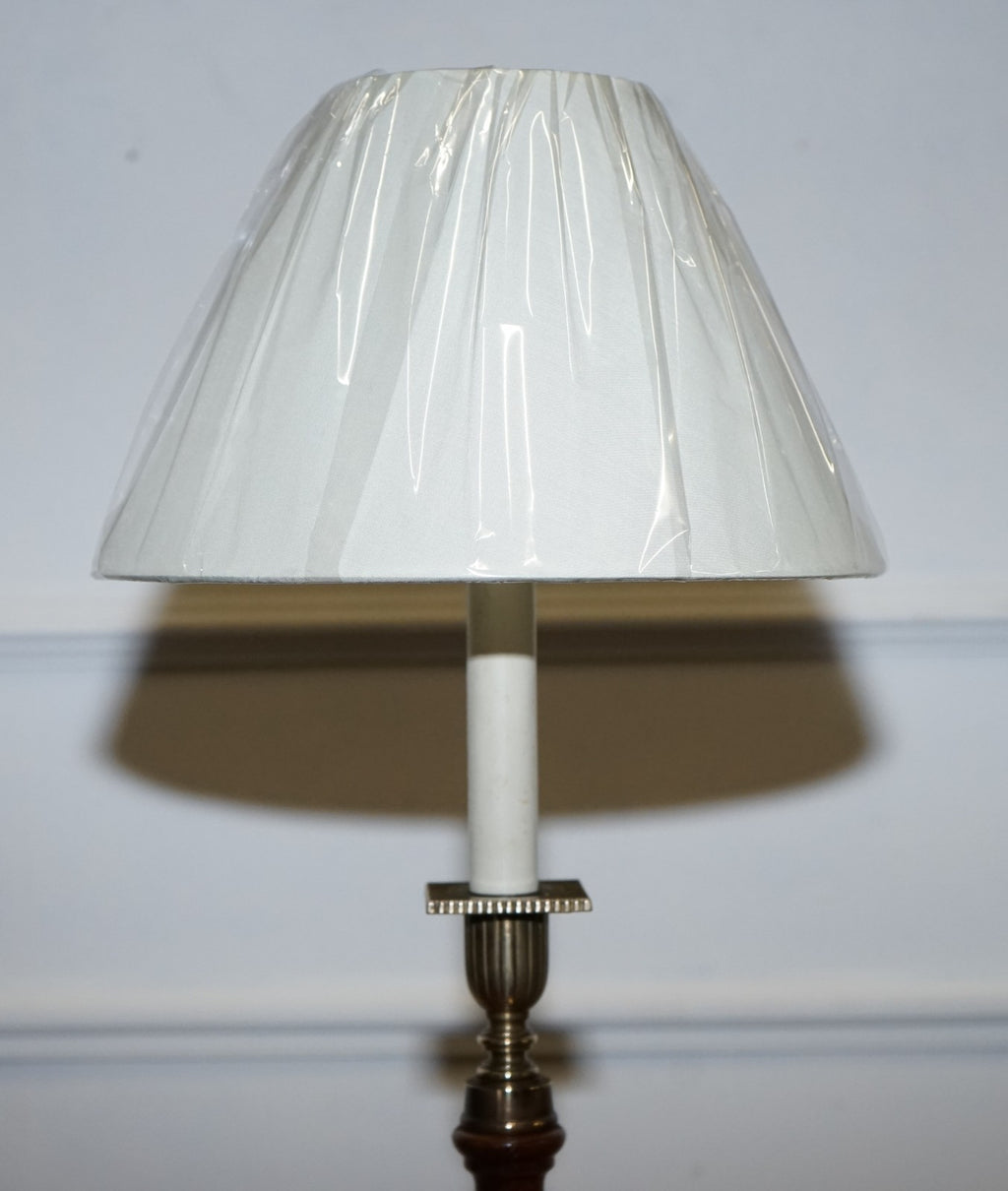 ANTIQUE PAIR OF ENGLISH OPEN BARLEY TWIST CONVERTED CANDLESTICKS TO  TABLE LAMPS