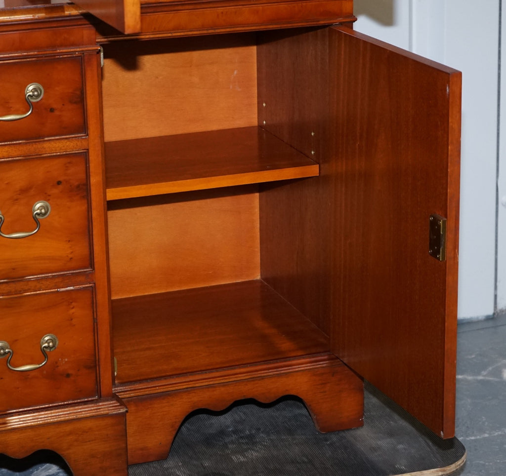 VINTAGE YEW WOOD DISPLAY CABINET MADE BY BRADLEY ENGLAND