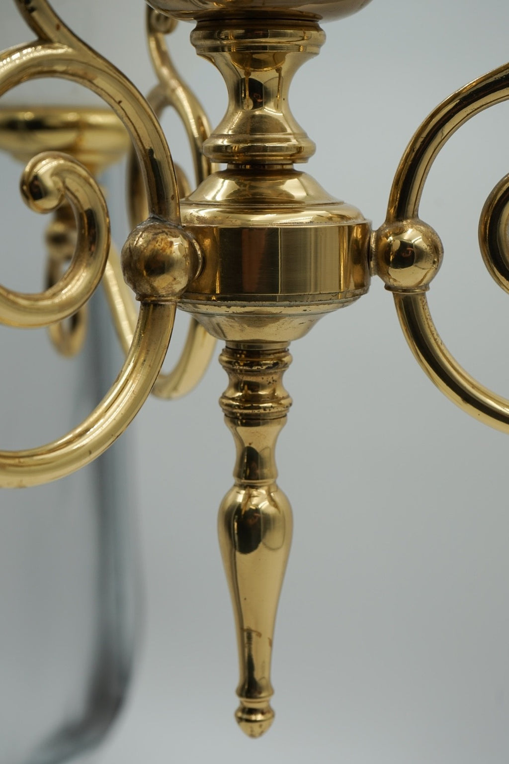 VINTAGE ART DECO STYLE CEILING CHANDELIER THREE ARM PENDANT (2/2)