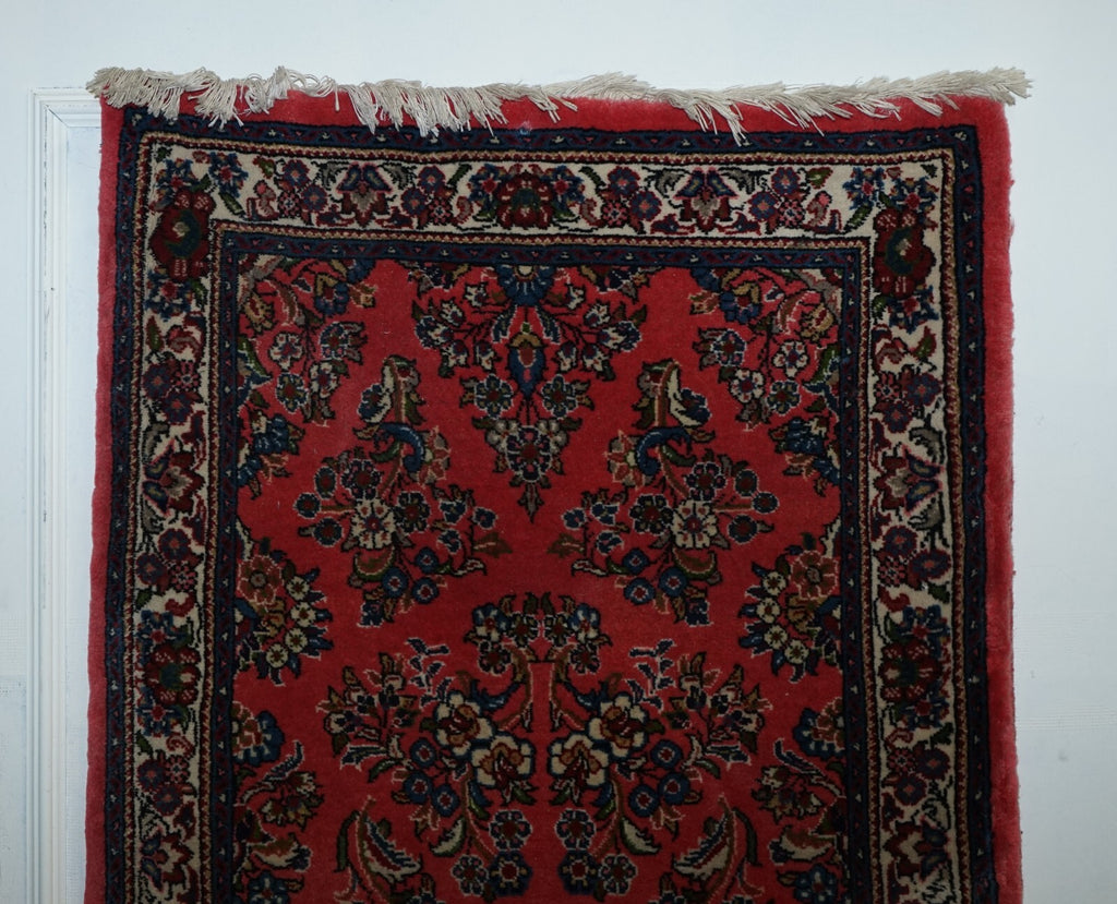 BEAUTIFUL VINTAGE  RED TURKISH CARPET HALLWAY RUNNER