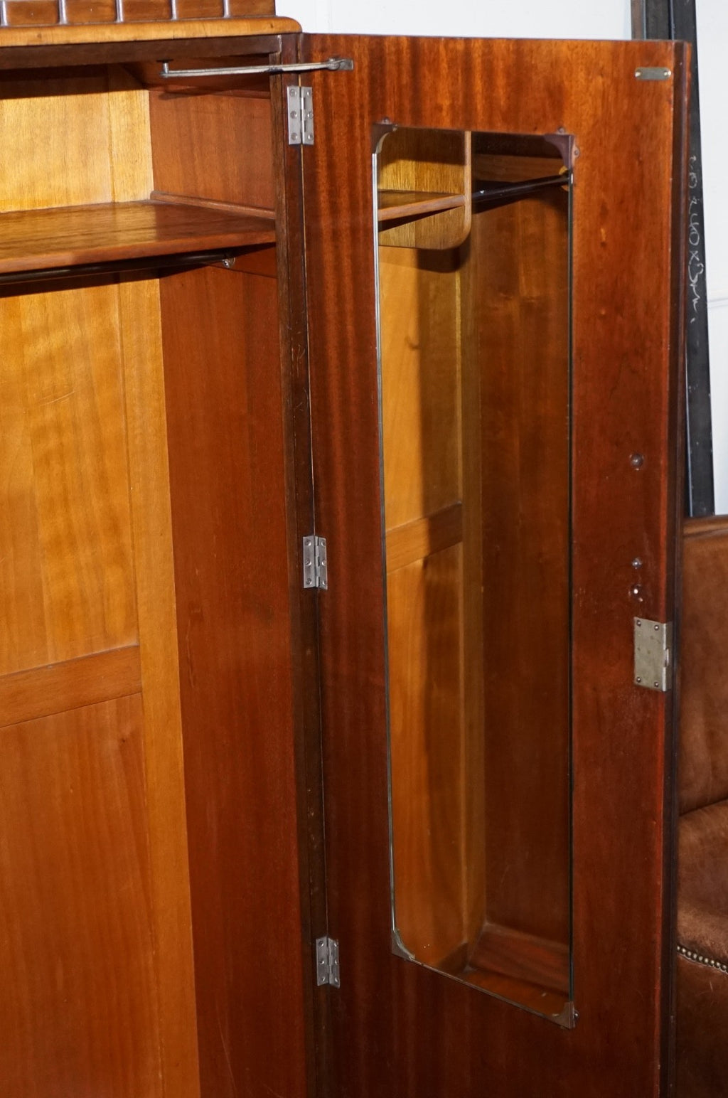 STUNNING ART DECO 1920 LARGE BURR WALNUT TWO DOOR WARDROBE OR AMOIRE