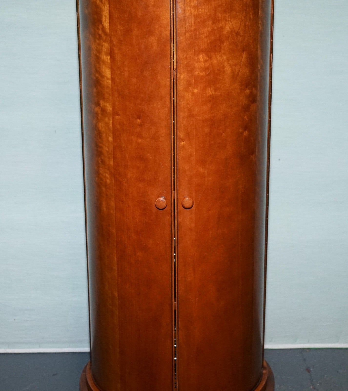 VINTAGE WALNUT WOOD WILLIS & GAMBIER PANTRY STORAGE CYLINDER CABINET