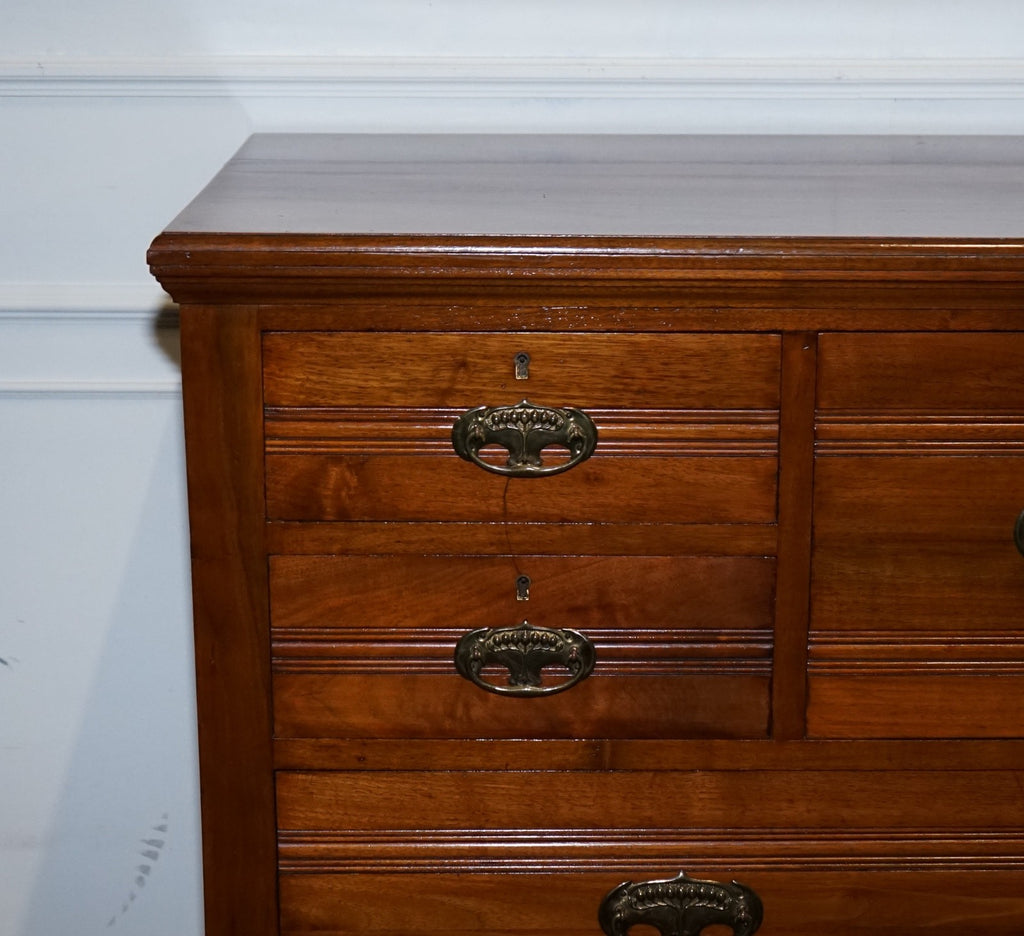 ANTIQUE 1904 ARTS & CRAFTS PERIOD CHEST OF DRAWERS MADE BY HARRIS LEBUS