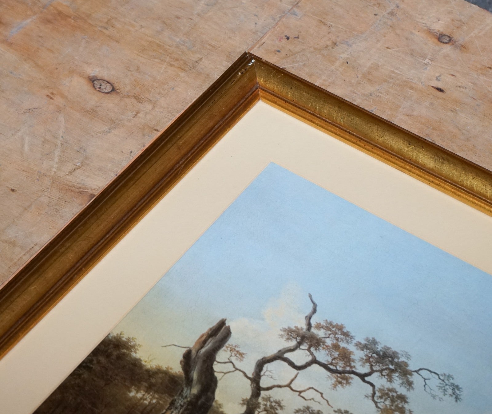 VINTAGE FRAMED PRINT IN GOLD FRAME BY DUTCH PAINTER JAN WIJNANTS 74 X 87 CM