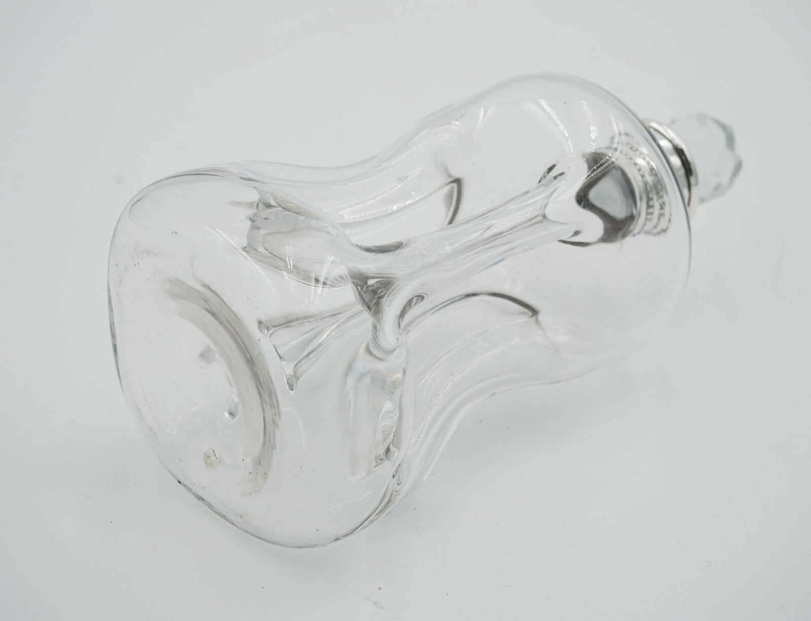 ANTIQUE 1891 WILLIAM HUTTON & SONS LONDON STERLING SILVER COLLAR PINCH DECANTER