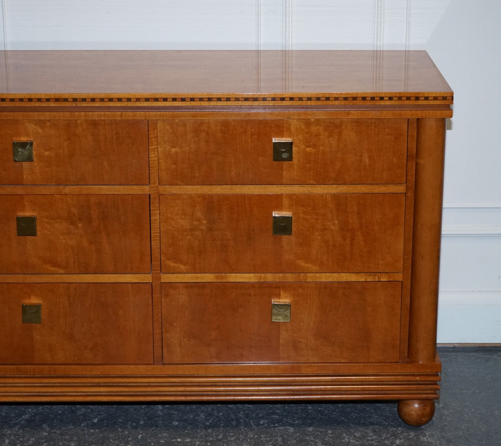 AMERICAN HICKORY WHITE GENESIS BIEDERMEIER DRESSER SIDEBOARD BANK OF DRAWERS