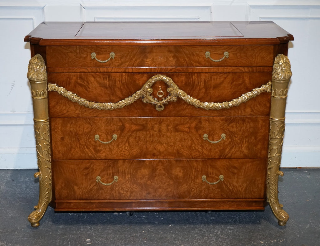 LARGE FAUX CHEST OF DRAWERS HIDDEN TV CABINET FRENCH EMPIRE STYLE