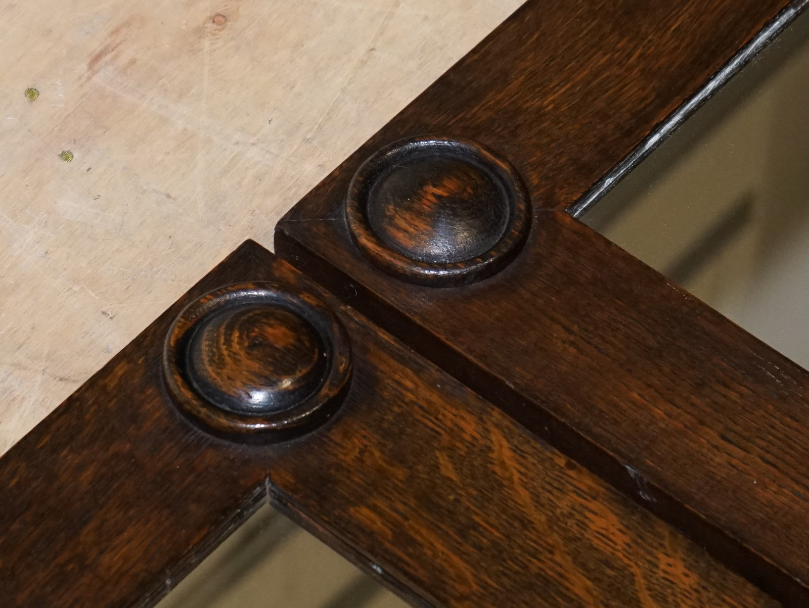 ANTIQUE CIRCA 1900 JACOBEAN STYLE PAIR OF RECTANGULAR WALL MIRRORS