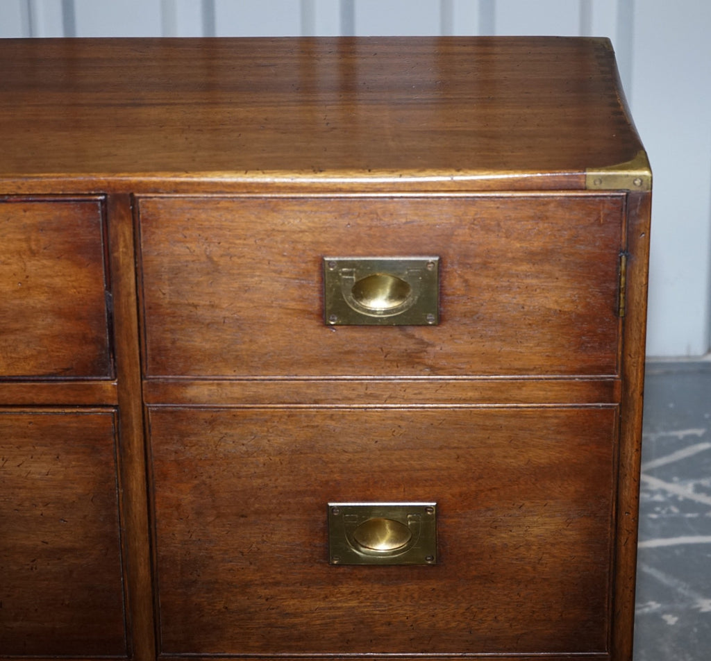1950'S ENGLISH BEVAN FUNNEL MILITARY CAMPAIGN SIDEBOARD BRASS FITTINGS
