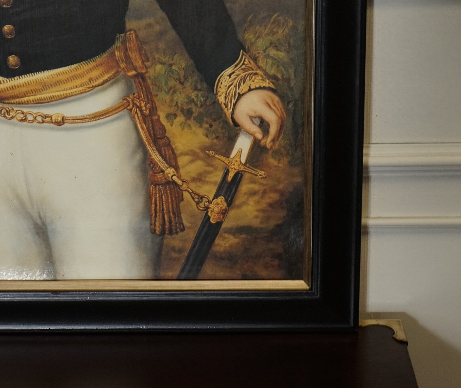 CEREMONIAL DRESS THIERRY PONCELET FRAMED ART PRINT BLACK AND GOLD FRAME