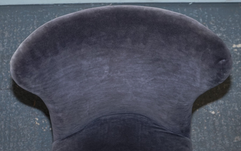 VINTAGE HALO RICHMOND SINGLE DESK OR DINING CHAIR NAVY VELVET FABRIC WITH STUDS