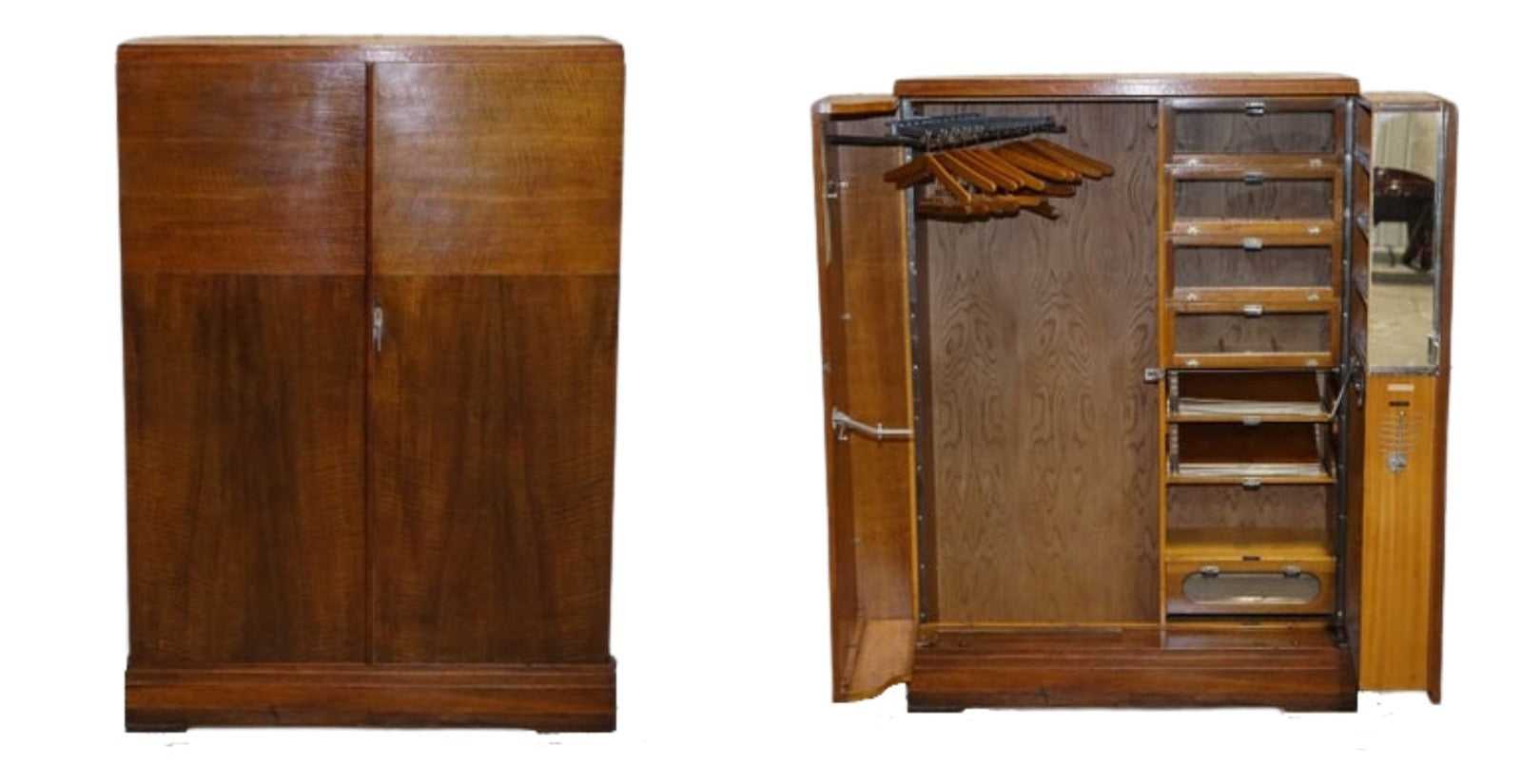 ANTIQUE 1930S ART DECO COMPACTOM REGENT STREET LONDON GENTLEMANS ''YN'' WARDROBE