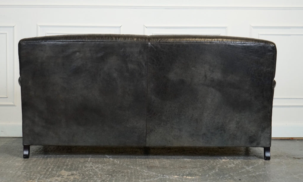 EXQUISITE HOWARD STYLE HERITAGE GREY LEATHER SOFA (1/2) J1