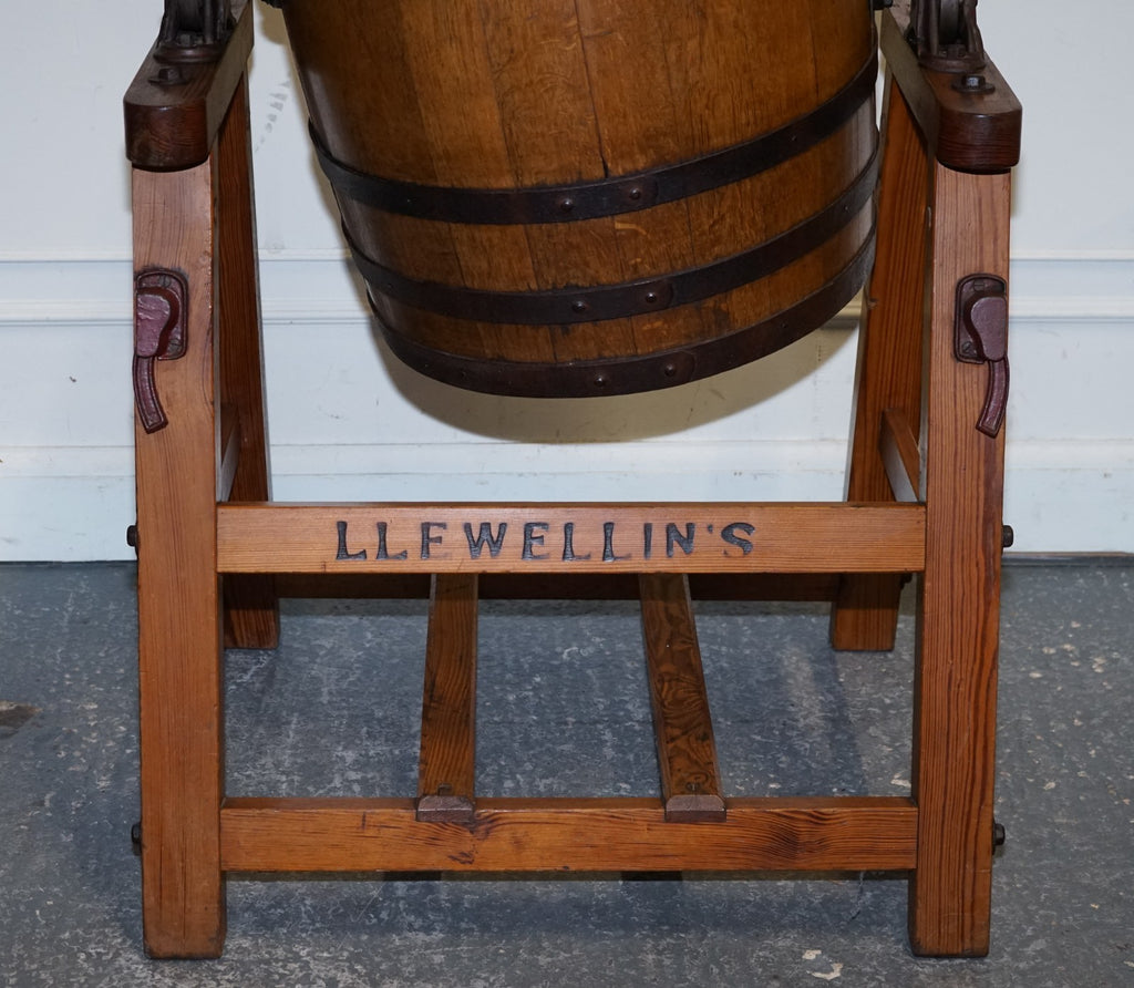 ANTIQUE VICTORIAN CIRCA 1885 ENGLISH G. LLEWELLIN & SONS BUTTER CHURN