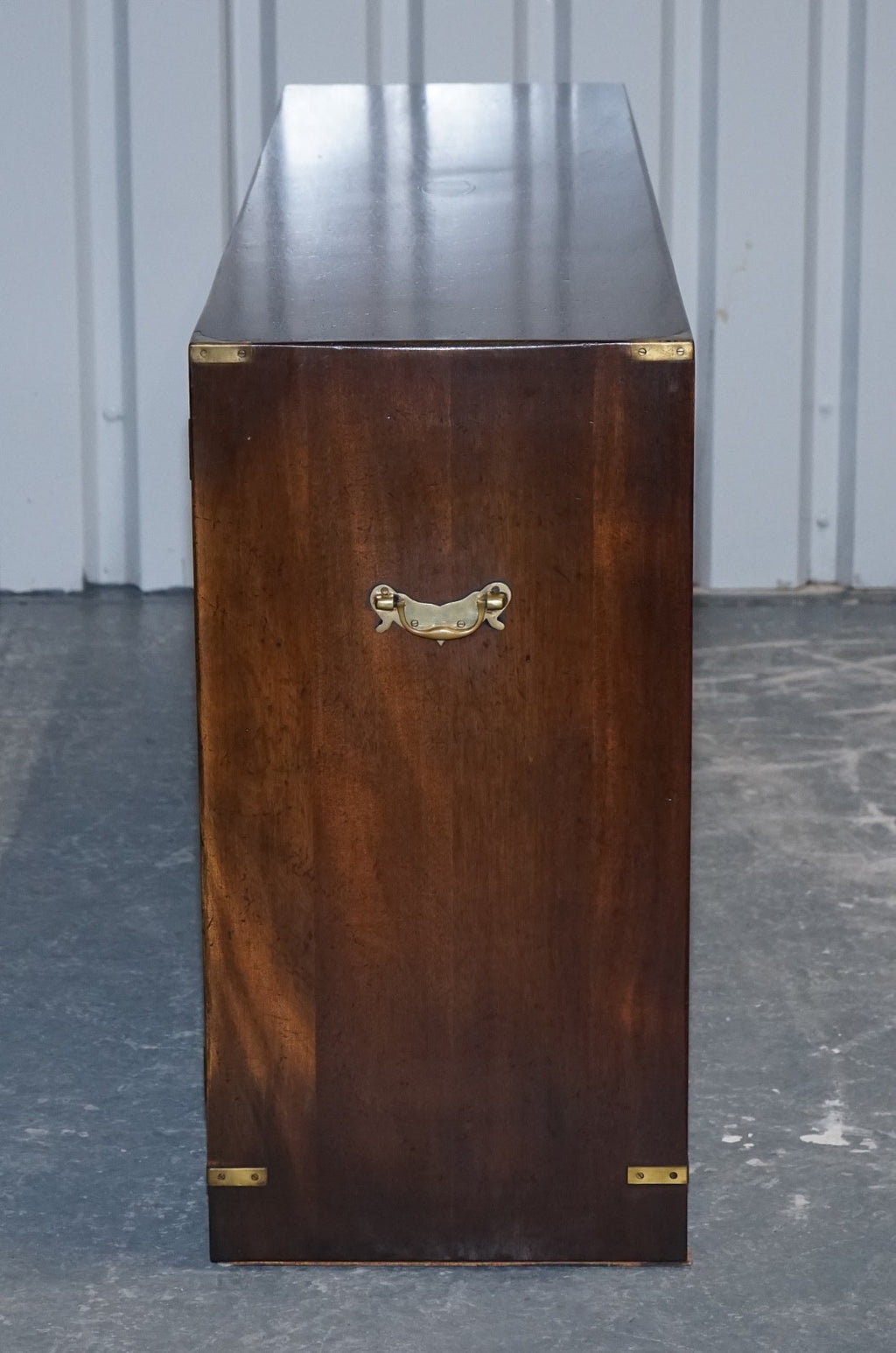 1950'S BRITISH BEVAN FUNNELL MILITARY CAMPAIGN SIDEBOARD BRASS FITTINGS