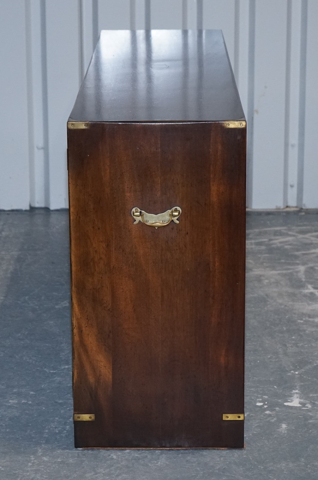 1950'S BRITISH BEVAN FUNNELL MILITARY CAMPAIGN SIDEBOARD BRASS FITTINGS