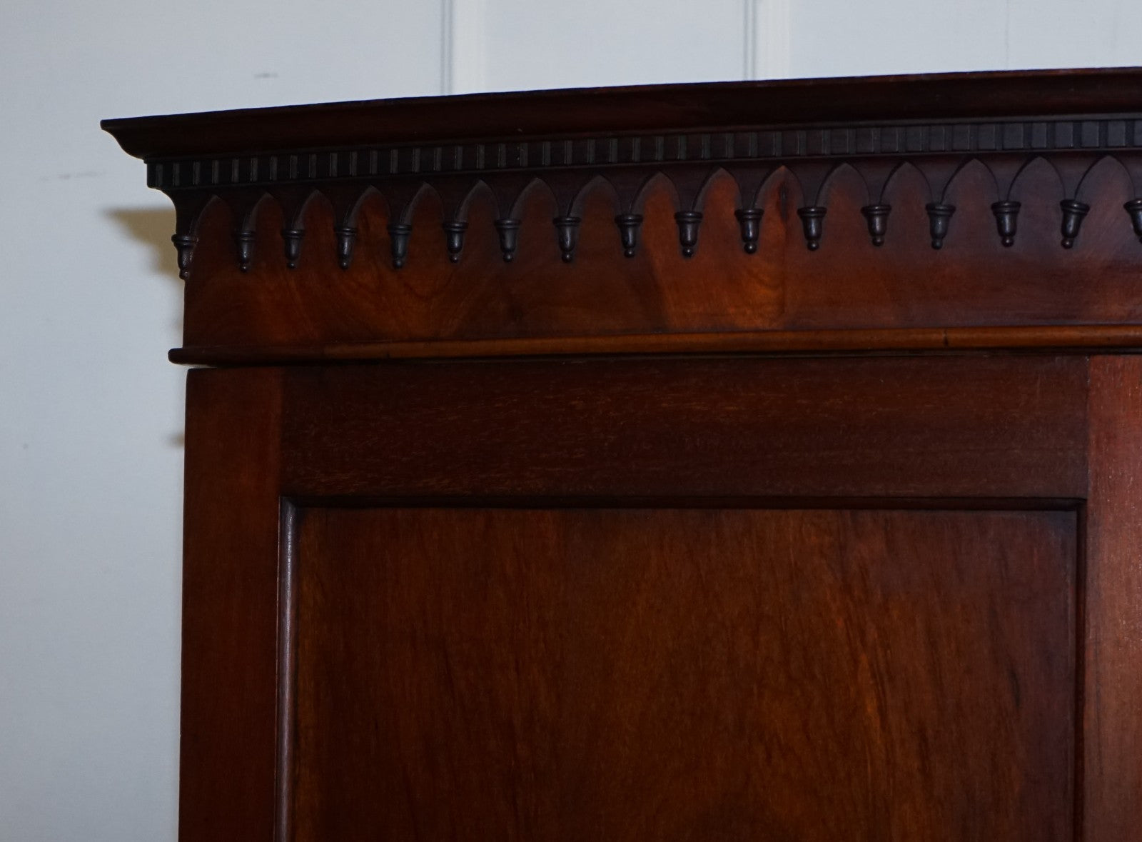 ANTIQUE ENGLISH GEORGE III LINEN PRESS CONVERTED TO WARDROBE