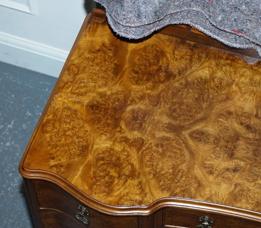 ANTIQUE 1920'S BURR WALNUT ART DECO DRESSING TABLE WITH PLENTY OF DRAWERS