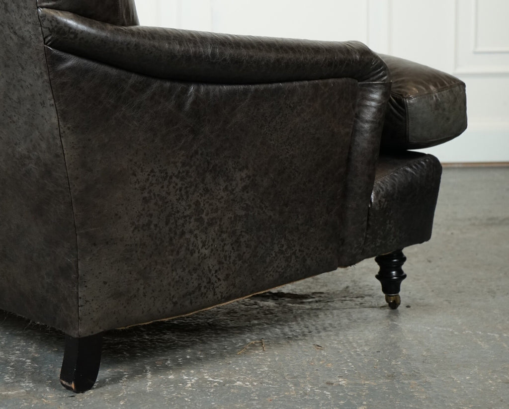 EXQUiSITE HOWARD STYLE HERITAGE GREY LEATHER SOFA (2/2) J1