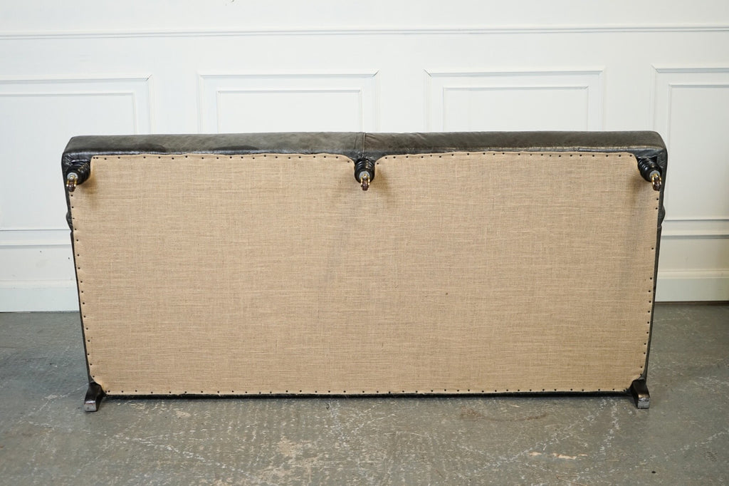 EXQUiSITE HOWARD STYLE HERITAGE GREY LEATHER SOFA (2/2) J1