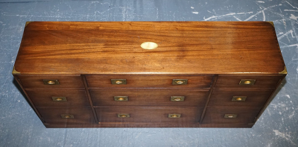 1950'S ENGLISH BEVAN FUNNEL MILITARY CAMPAIGN SIDEBOARD BRASS FITTINGS