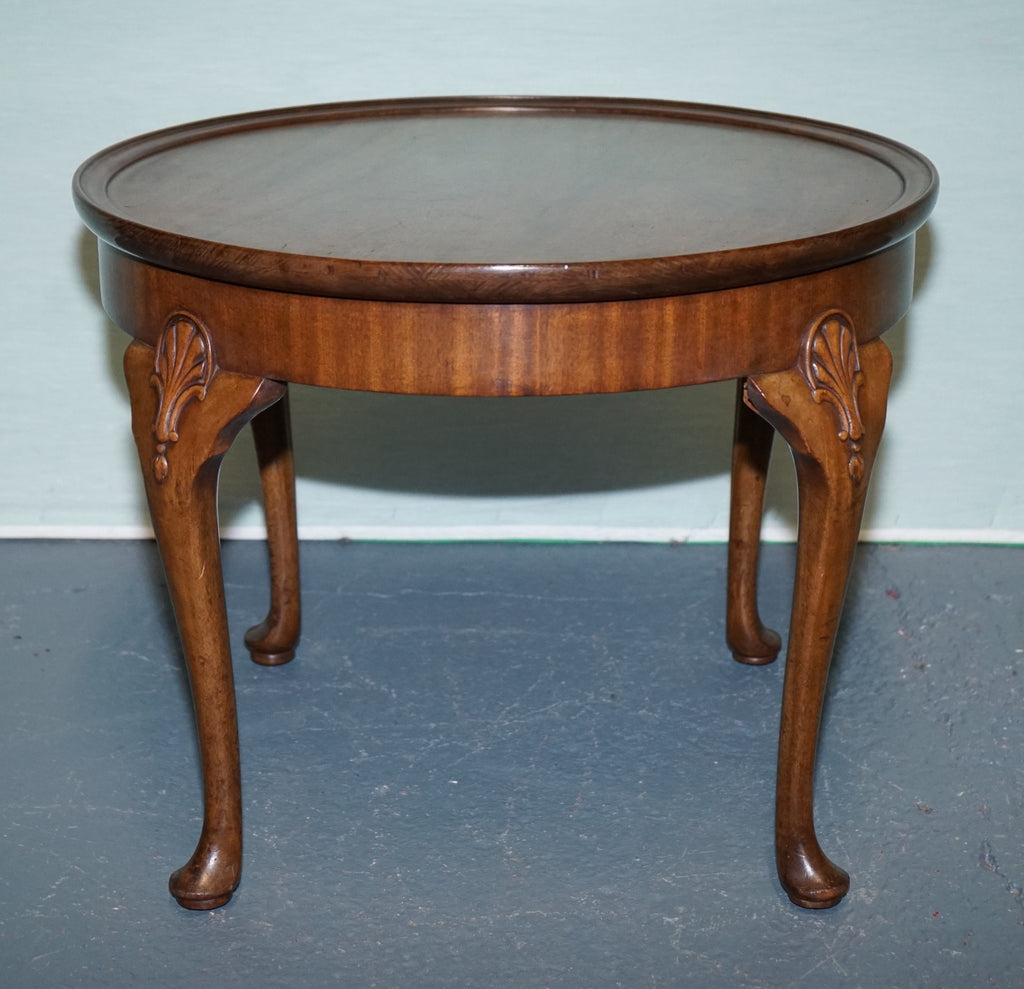 1930s WARING & GILLOW WALNUT ROUND SIDE TABLE QUEEN ANNE STYLE