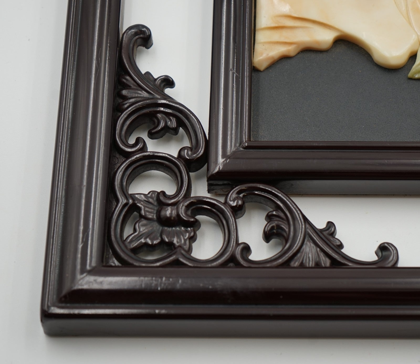 MEIJ JAPANESE EBONISED SHIBAYAMA WALL PANEL DECORATIVE FLOWERS