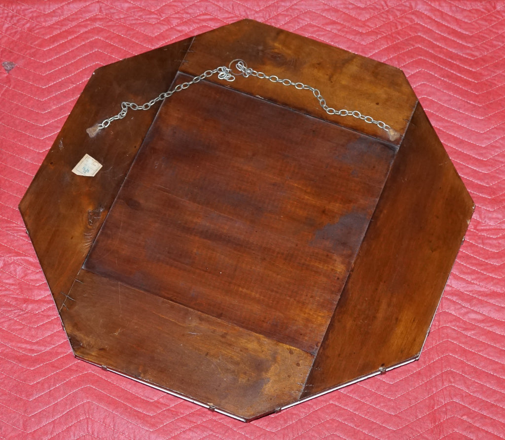 STUNNING LARGE FRENCH ART DECO 1920'S PEACH COLOURED WALL MIRROR