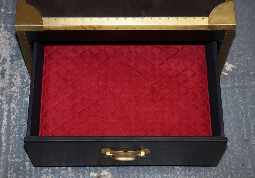 TIMOTHY OULTON CUMBERLAND COLLECTION COFFEE TABLE WITH RED VELVET LINING