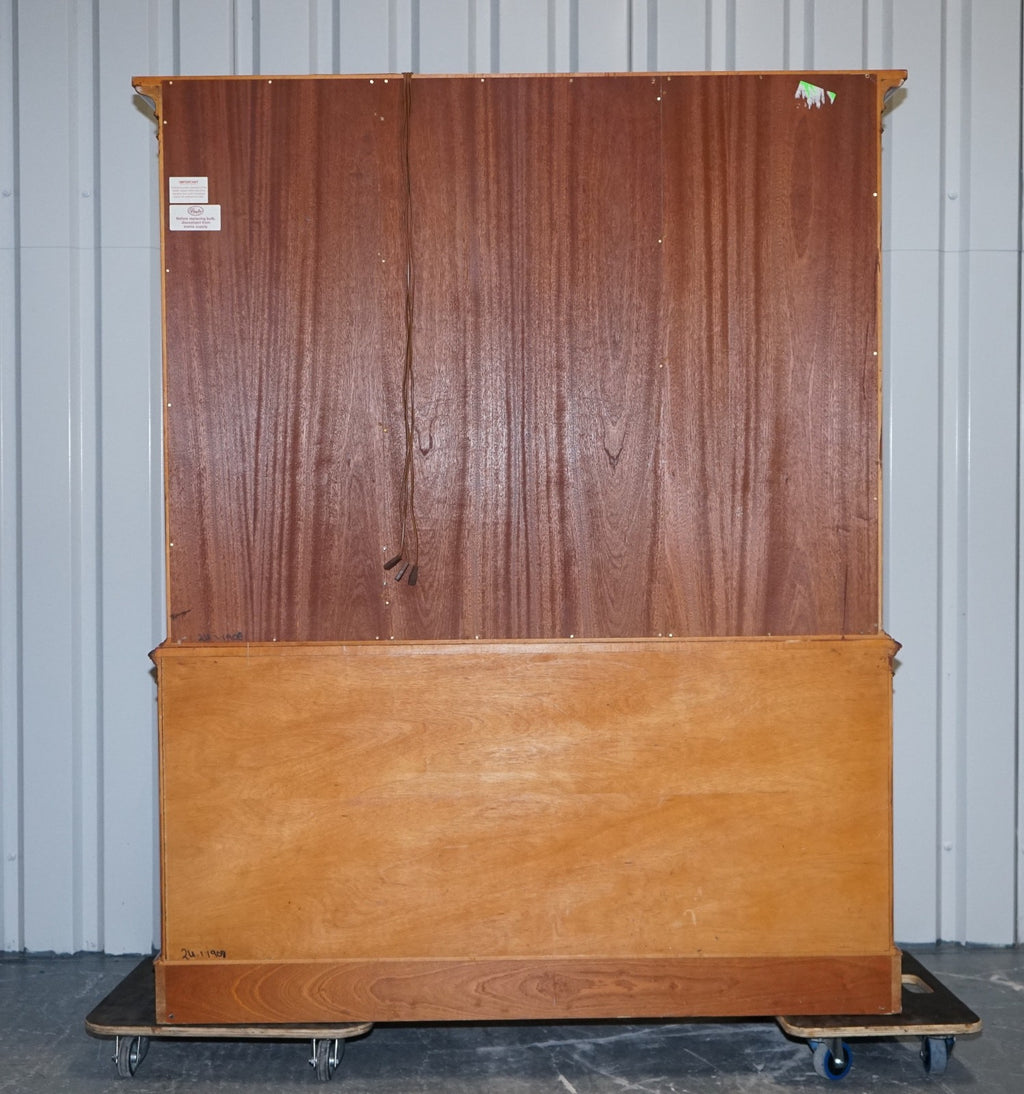 VINTAGE YEW WOOD DISPLAY CABINET MADE BY BRADLEY ENGLAND