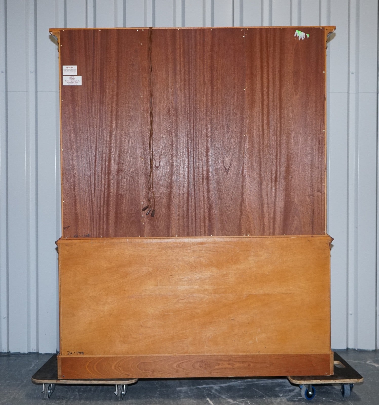 VINTAGE YEW WOOD DISPLAY CABINET MADE BY BRADLEY ENGLAND
