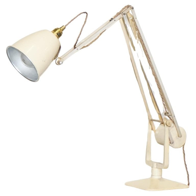 ANTIQUE CIRCA 1950 RECLAIMED HADRILL & HORSTMANN COUNTERPOISE DESK LAMP