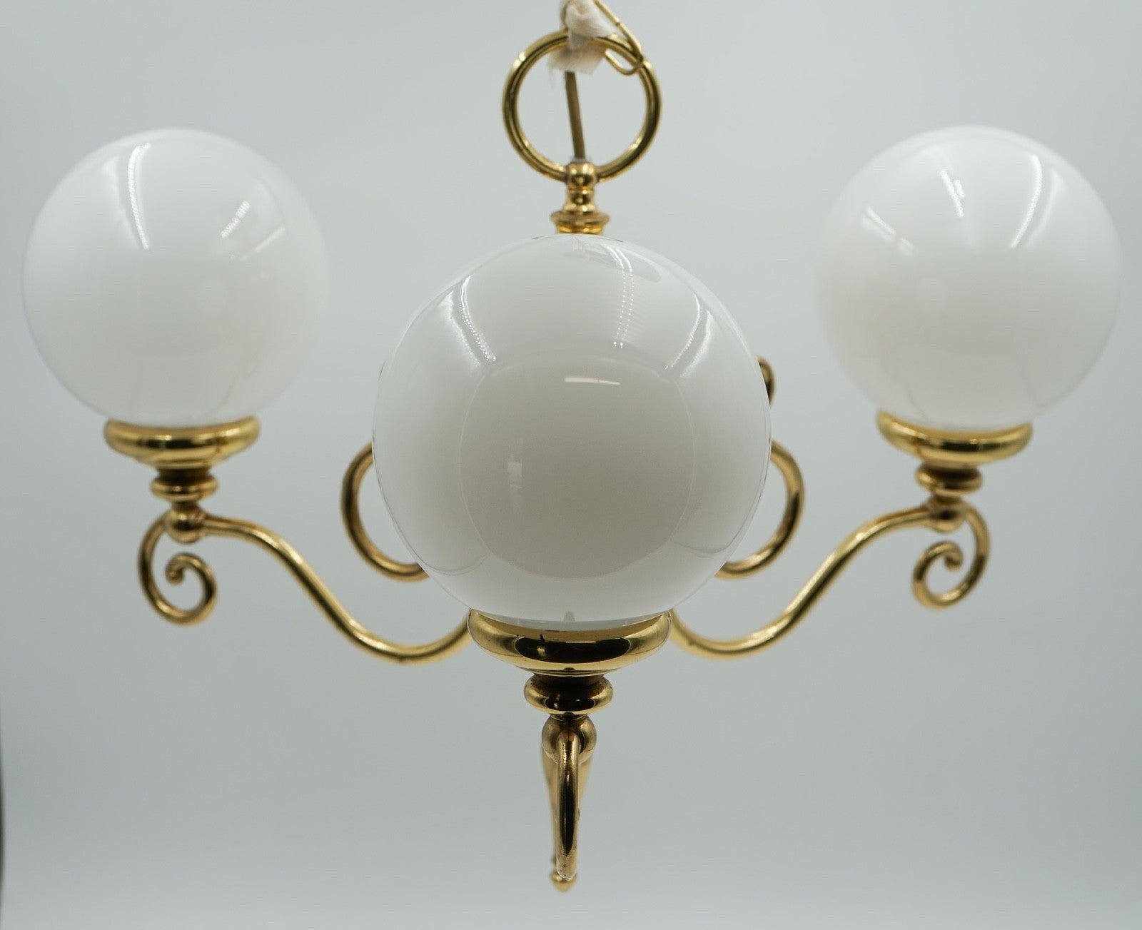 VINTAGE ART DECO STYLE CEILING CHANDELIER THREE ARM PENDANT (2/2)