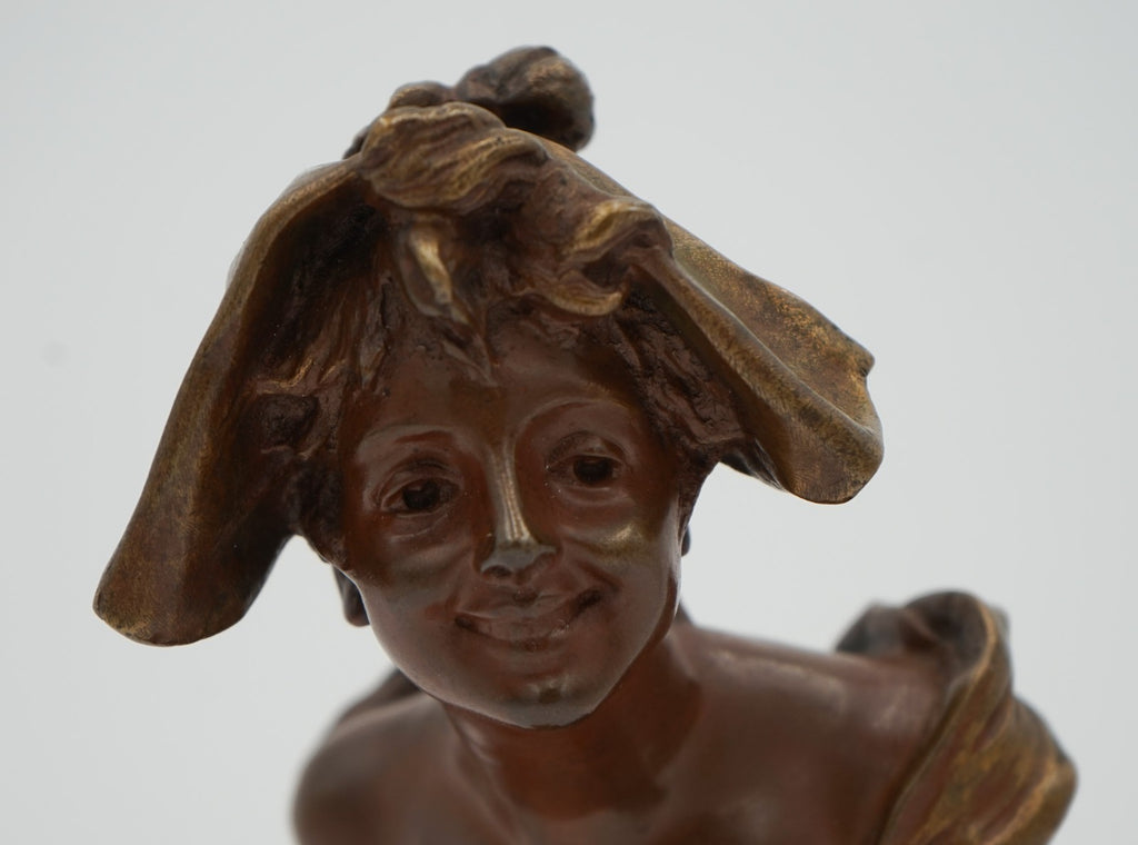 ANTIQUE 1885-1930 GEORGE VAN DER STRAETEN BRONZE BUST OF DUTCH LADY