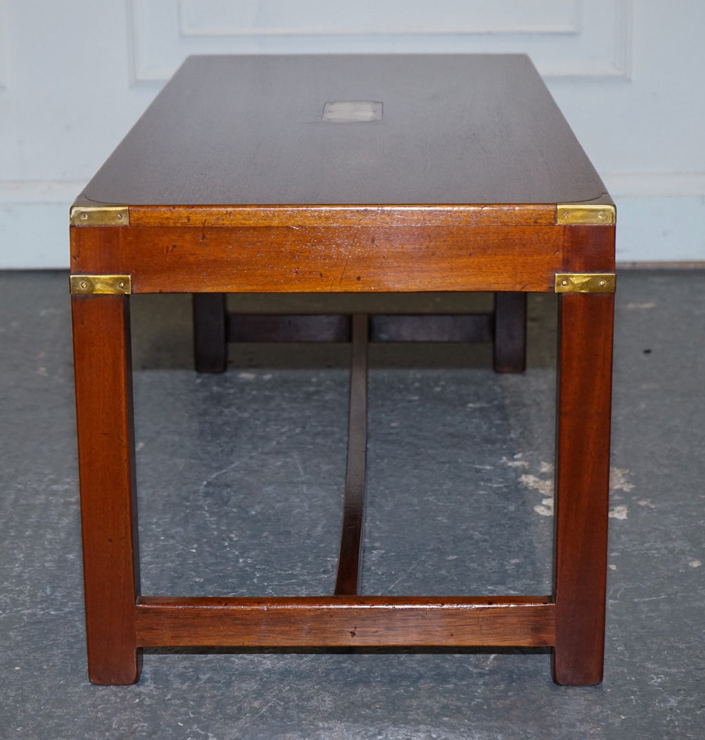 RESTORED VINTAGE HARRODS LONDON REH KENNEDY MILiTARY CAMPAIGN COFFEE TABLE